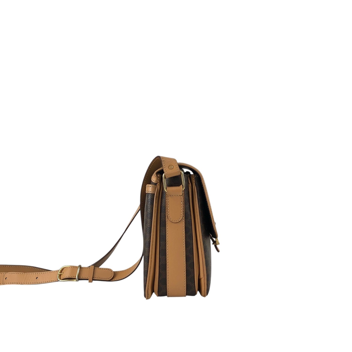 CELINE Macadam Horse Bit Shoulder bag Brown Vintage jdj37k