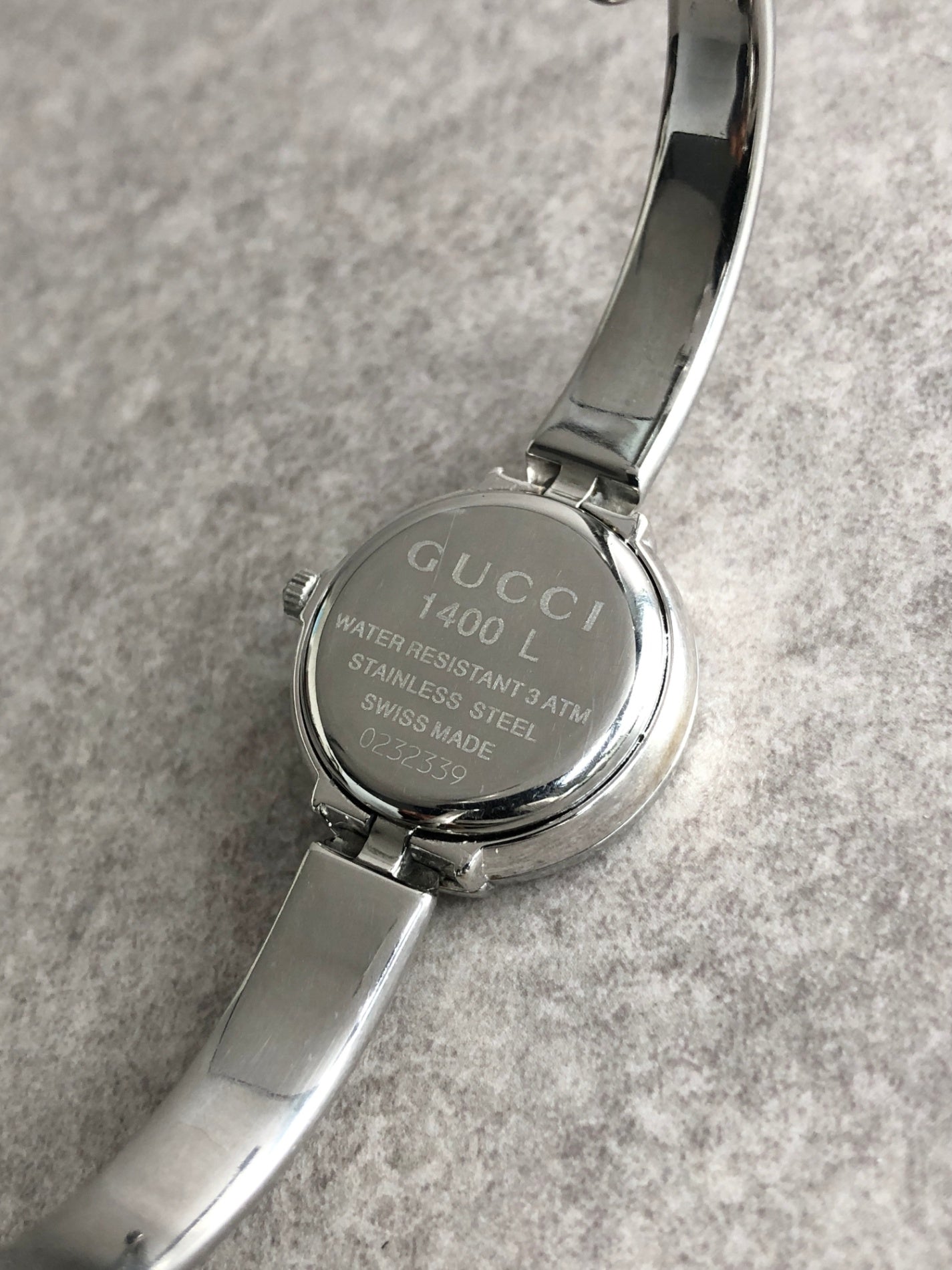 GUCCI Logo Quartz Watch Silver 1400L Vintage y3piv6