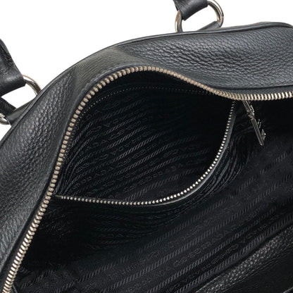 PRADA Logo Two-way Small Boston bag Shoulder bag Black Vintage 6yvxeb