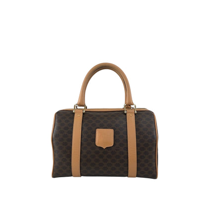 CELINE Macadam Small Boston bag Handbag Brown Vintage 2iu55c