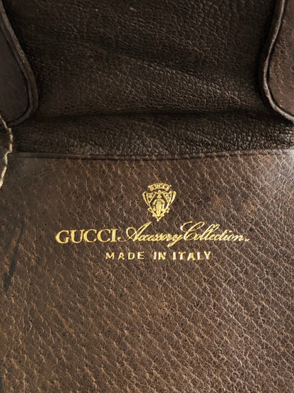 GUCCI Sherry Line Coin Purse Brown Vintage b8sd44