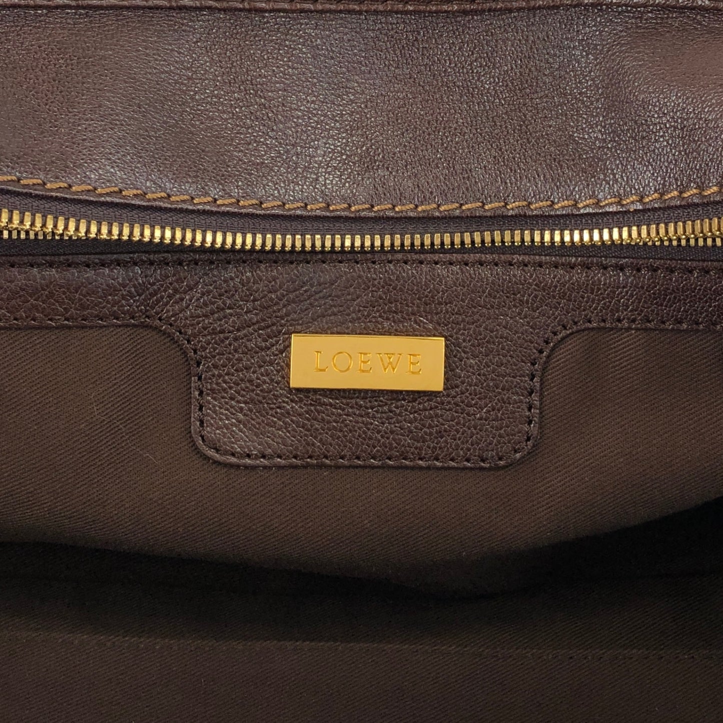 LOEWE Amazona Anagram Small Boston bag Handbag Brown Vintage kfcz5t