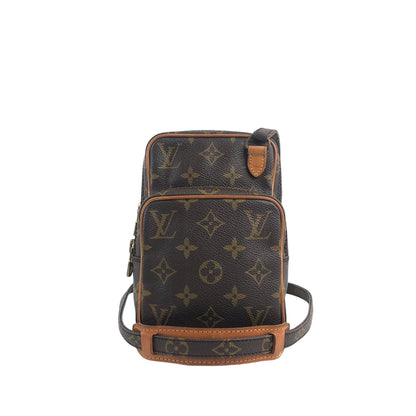 LOUIS VUITTON Monogram Shoulder bag Brown Vintage y5ytbv