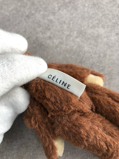 CELINE Triomphe Bear Motif Charm Brown Vintage x2kpmm
