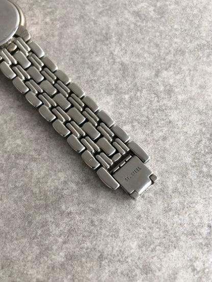 Yves Saint Laurent YSL Logo Watch Silver 6031-G11866 Vintage 6wv8w4