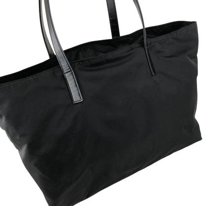PRADA Tessuto Triangle Logo Totebag Black Vintage naaxd3