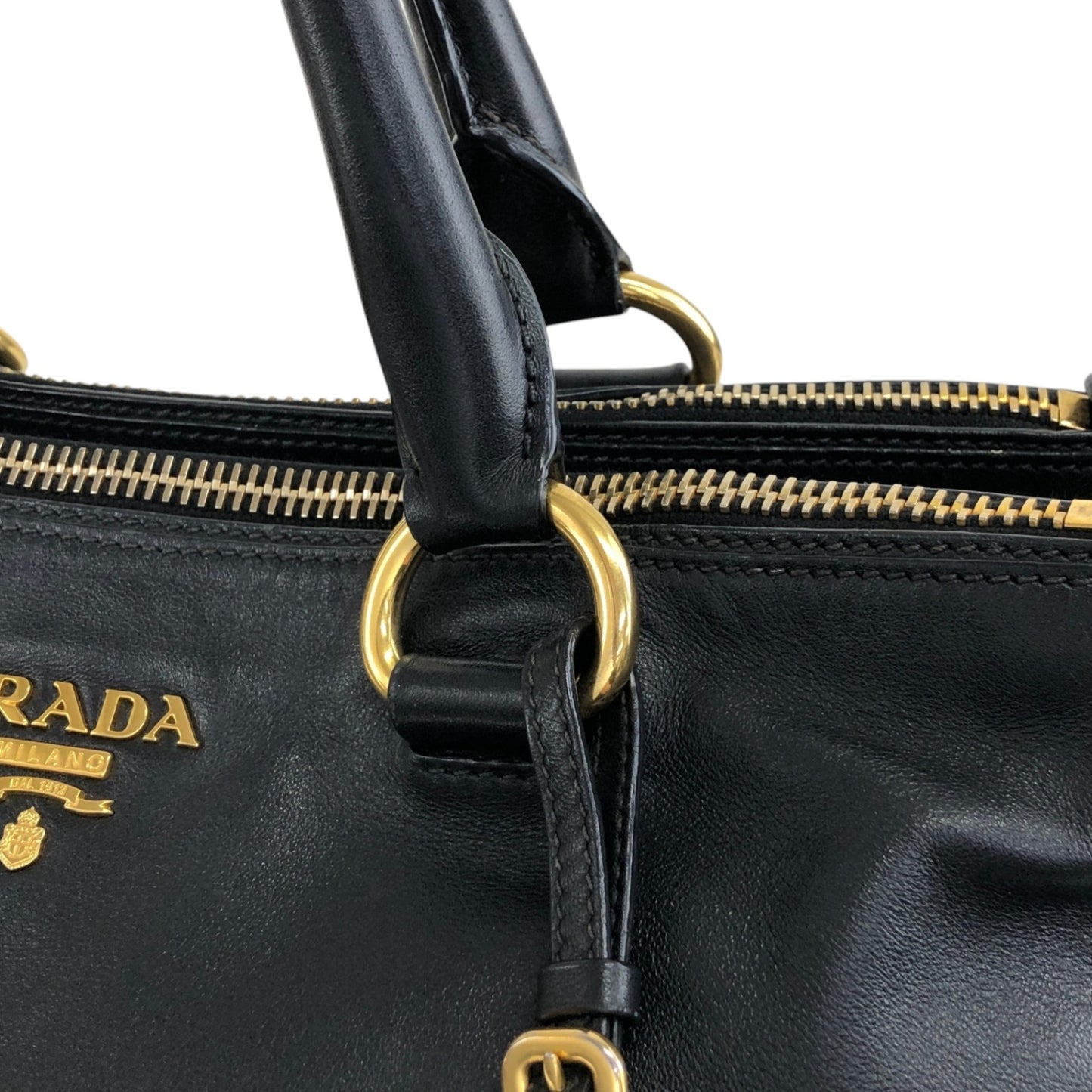 PRADA Logo Two-way Boston bag Shoulder bag Black Vintage k82hca