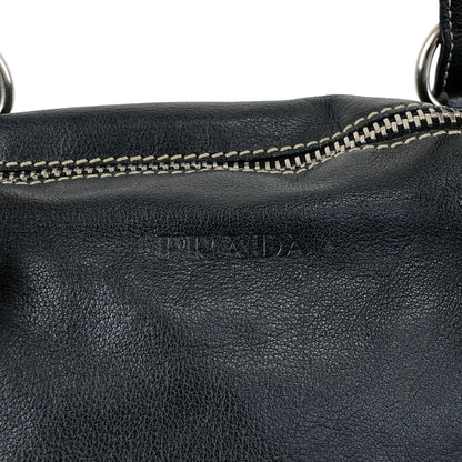 PRADA Logo Embossed Belt Handbag Black Vintage m8shz4