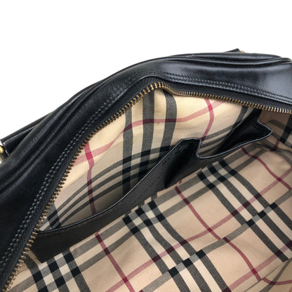 BURBERRY Logo Small Boston bag Handbag Black Vintage djr8rb