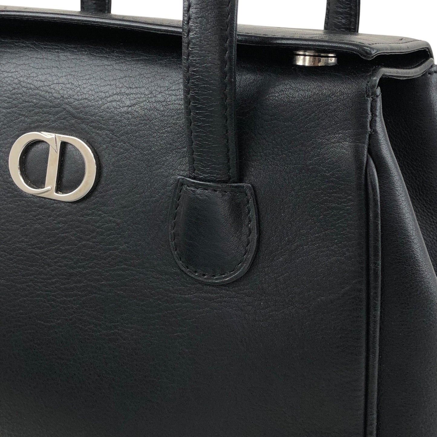 Christian Dior CD Logo Handbag Black Vintage hfa4nr