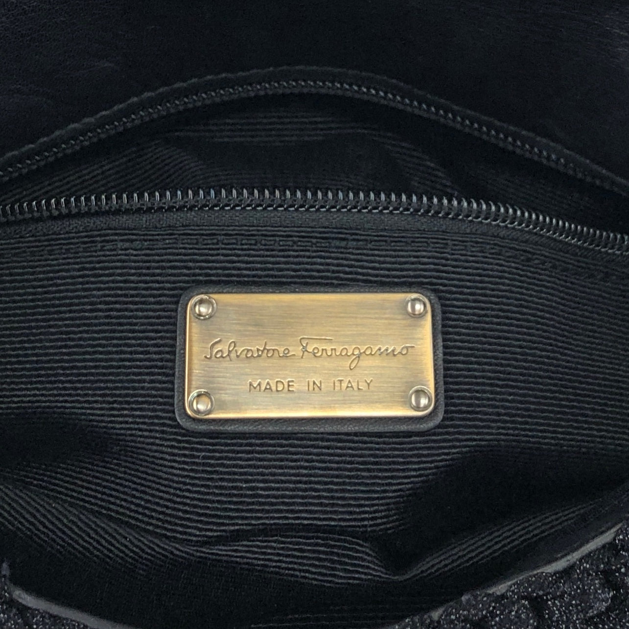 Salvatore Ferragamo Gancini Chain Shoulder bag Black Vintage phcpax