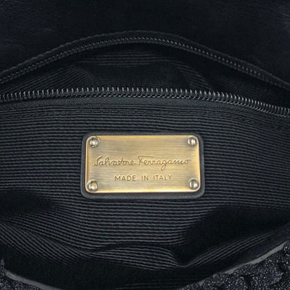 Salvatore Ferragamo Gancini Chain Shoulder bag Black Vintage phcpax