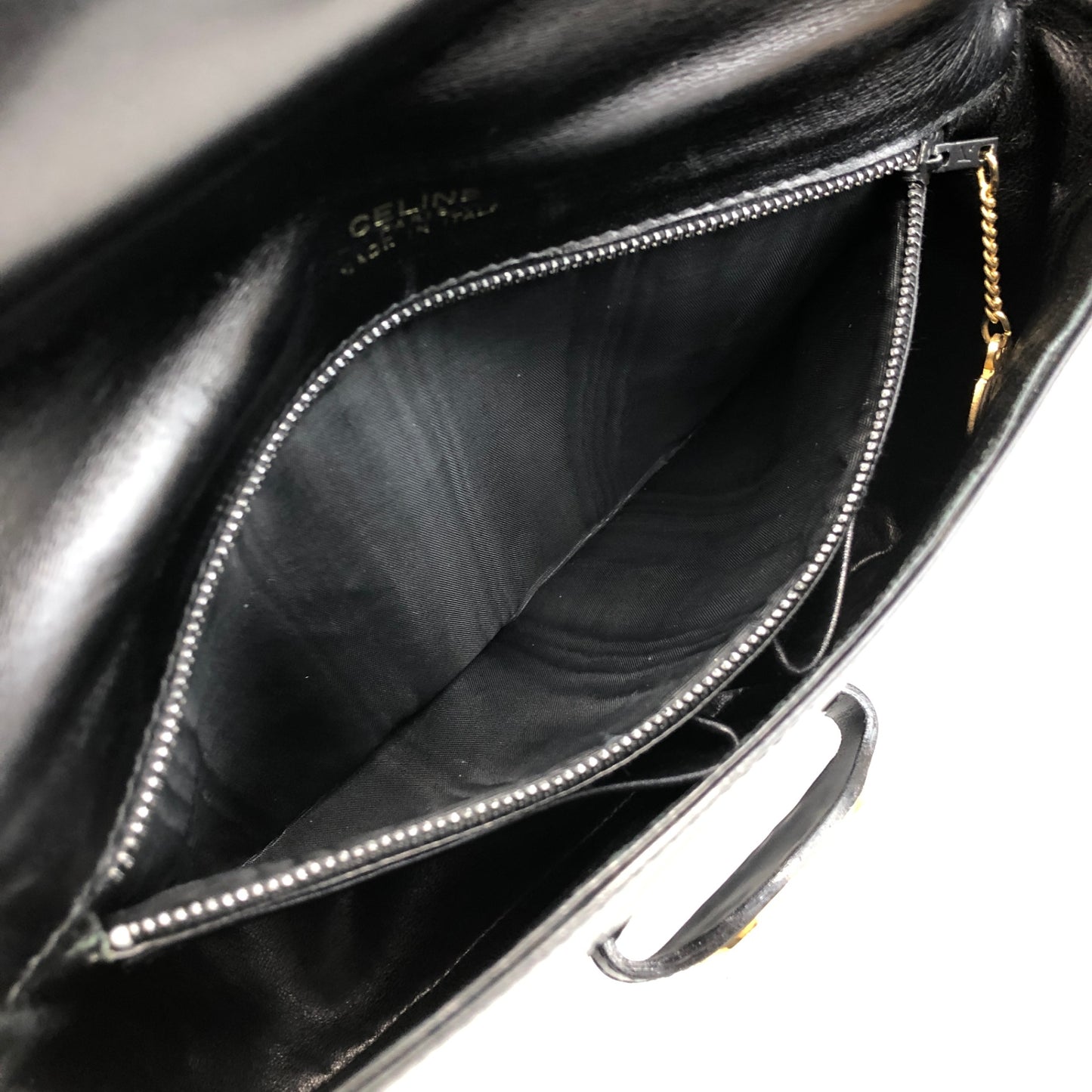 CELINE Triomphe Shoulder bag Black Vintage n24pjw