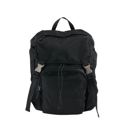 PRADA Tessuto Triangle Logo Backpack Black Vintage wji8cz