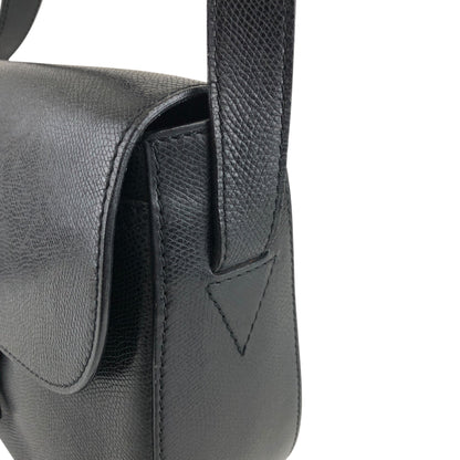 CELINE Logo Embossed Shoulder bag Black Vintage 4r7t24