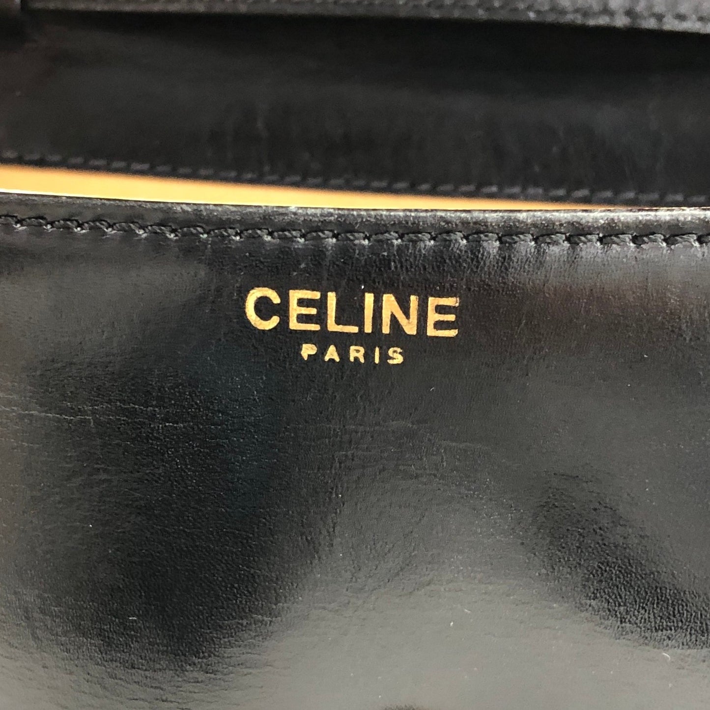 CELINE Blason Shoulder bag Black Vintage 533ix8