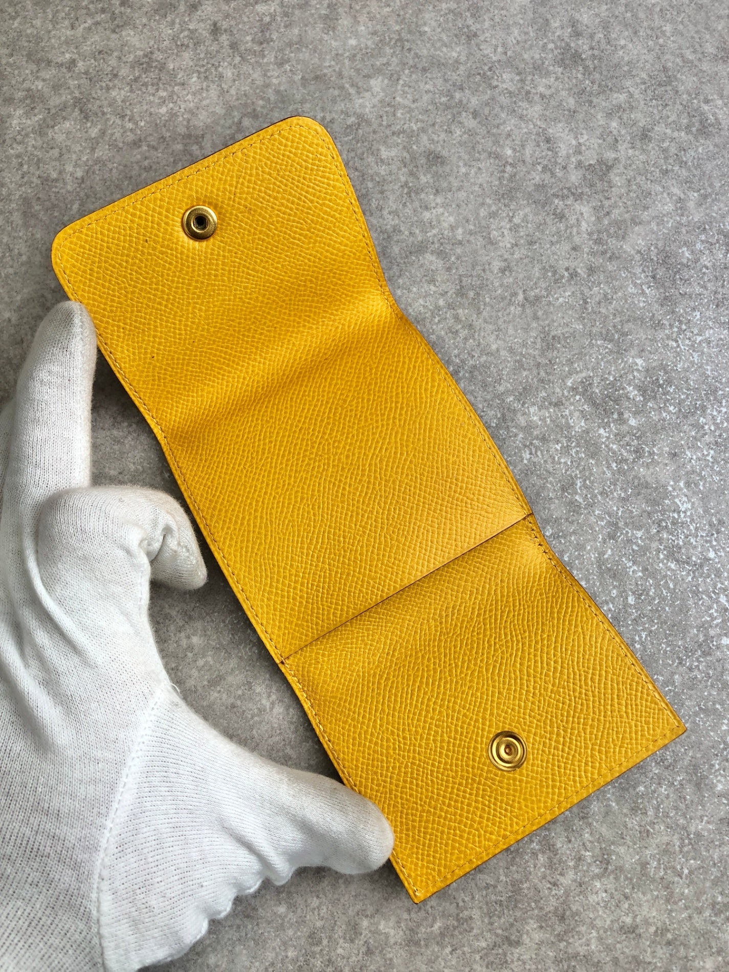 HERMES Card holder Brown Vintage 8sjvrs