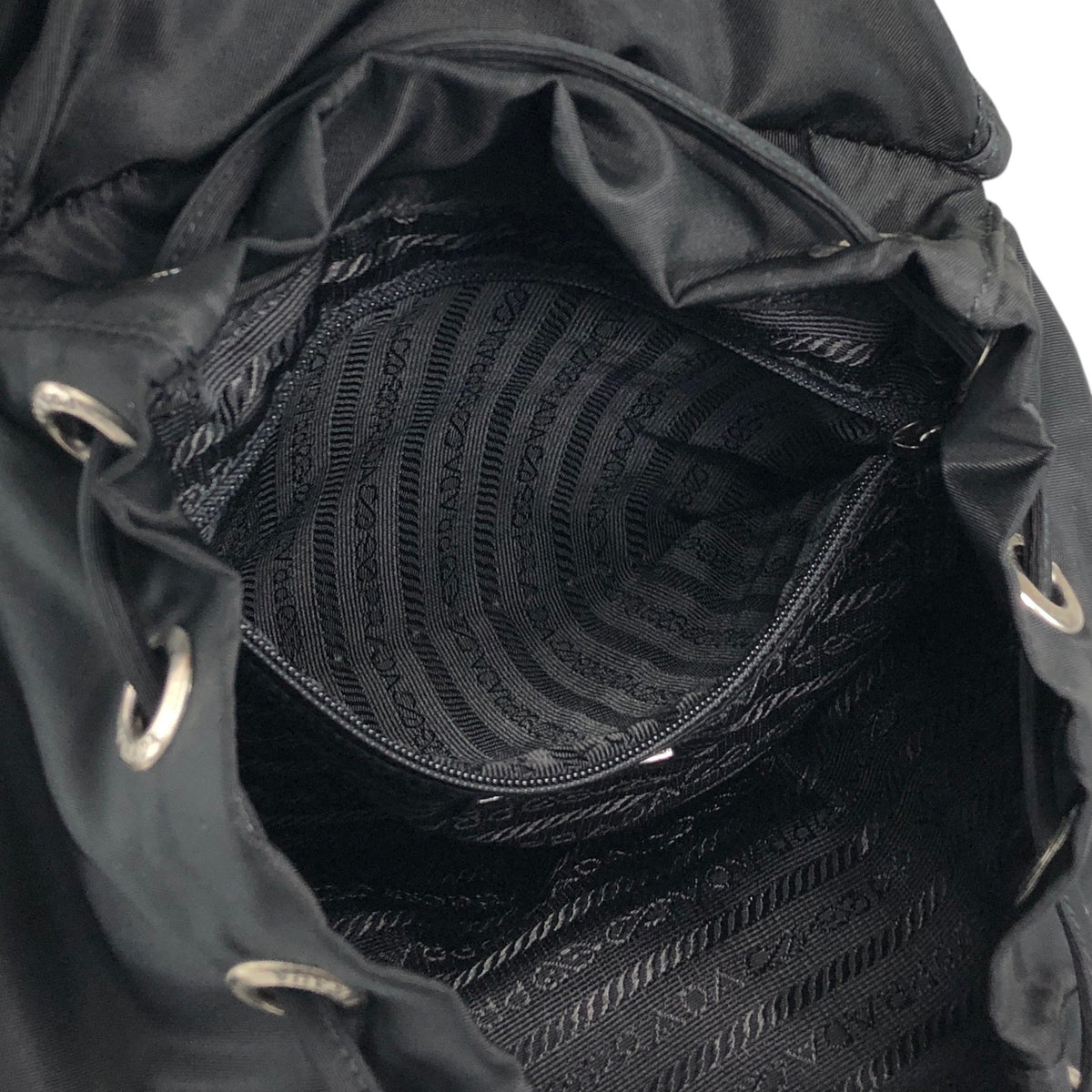 PRADA Tessuto Triangle Logo Backpack Black Vintage 2jwvfk