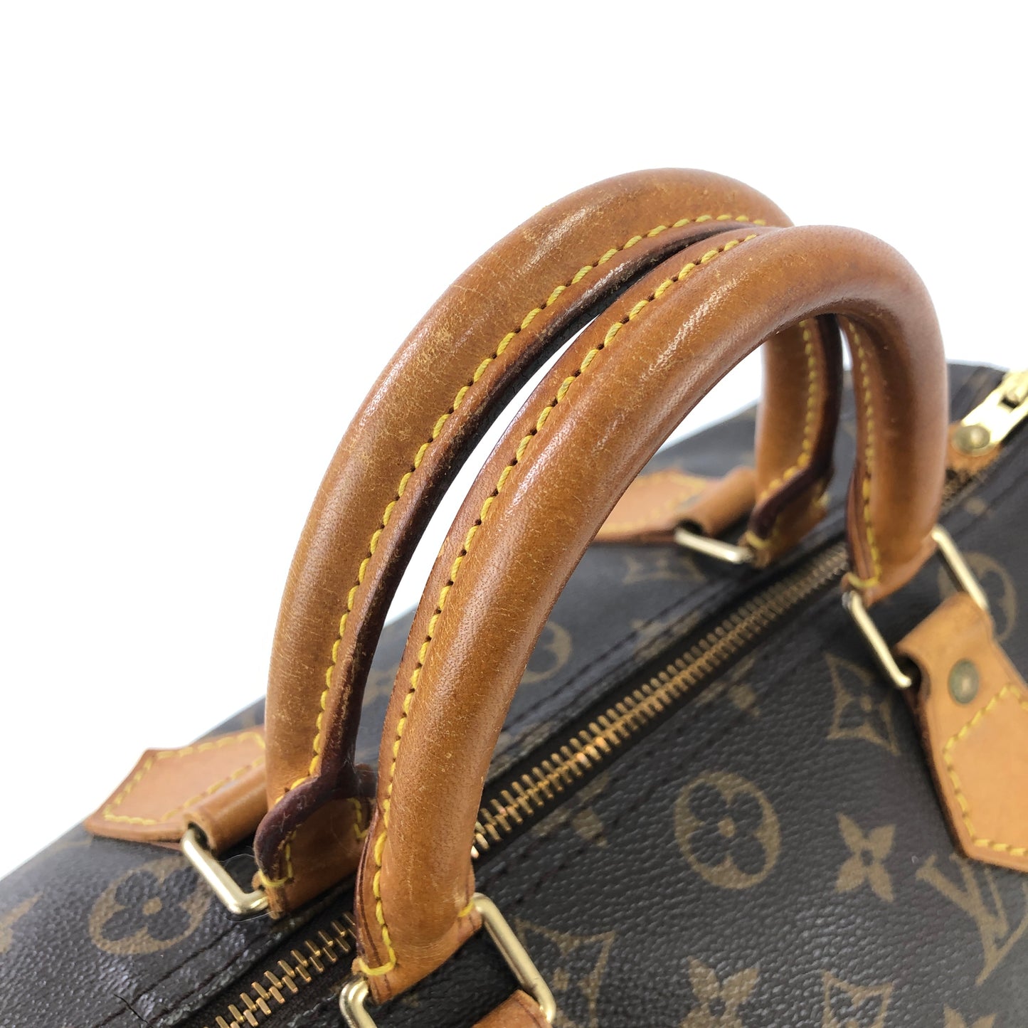 LOUIS VUITTON Monogram Handbag Boston bag Brown Vintage sdab23