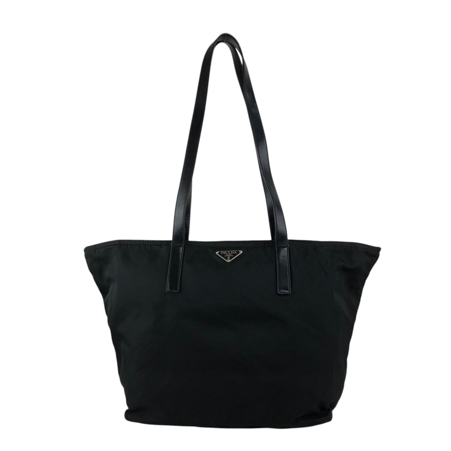 PRADA Tessuto Triangle Logo Totebag Black Vintage 28m35x