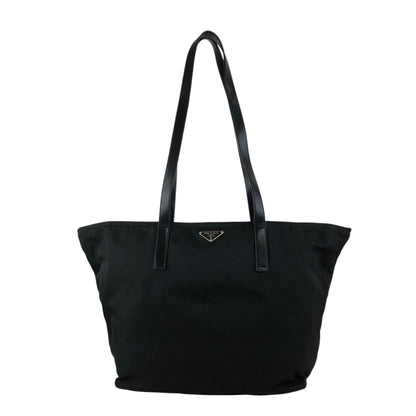 PRADA Tessuto Triangle Logo Totebag Black Vintage 28m35x