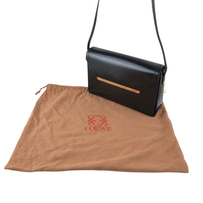 LOEWE Logo Shoulder bag Black Vintage unjut8