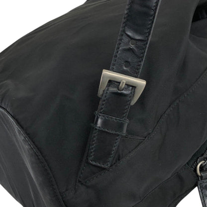 PRADA Triangle Logo Double Pocket  Backpack Black Vintage mxtwf5