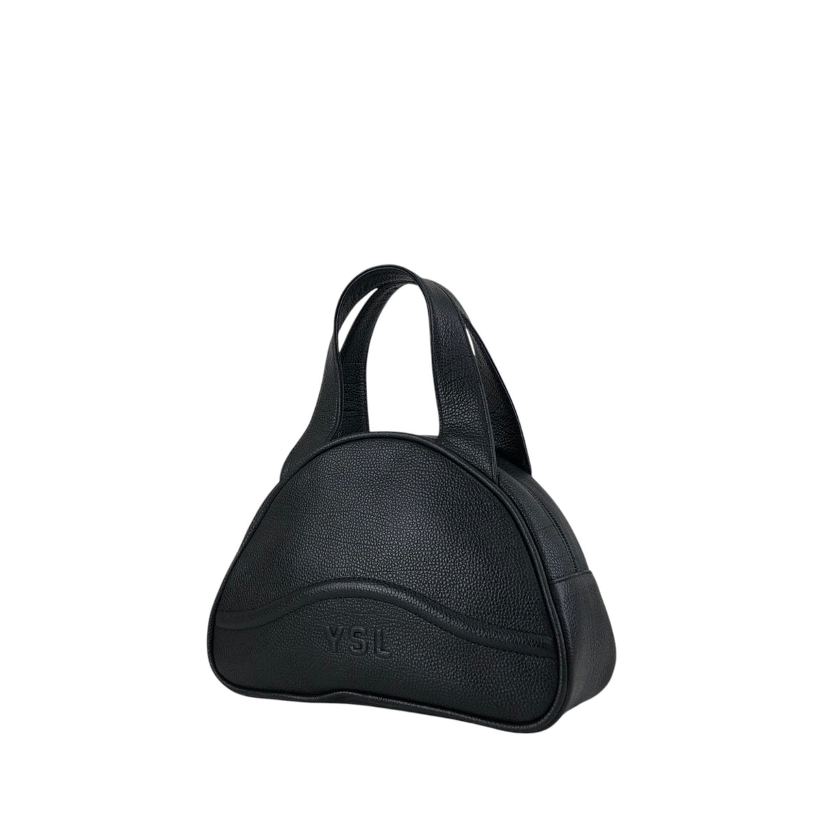 Yves Saint Laurent YSL Logo Handbag Black Vintage ygtkm5