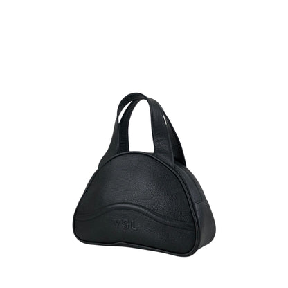Yves Saint Laurent YSL Logo Handbag Black Vintage ygtkm5