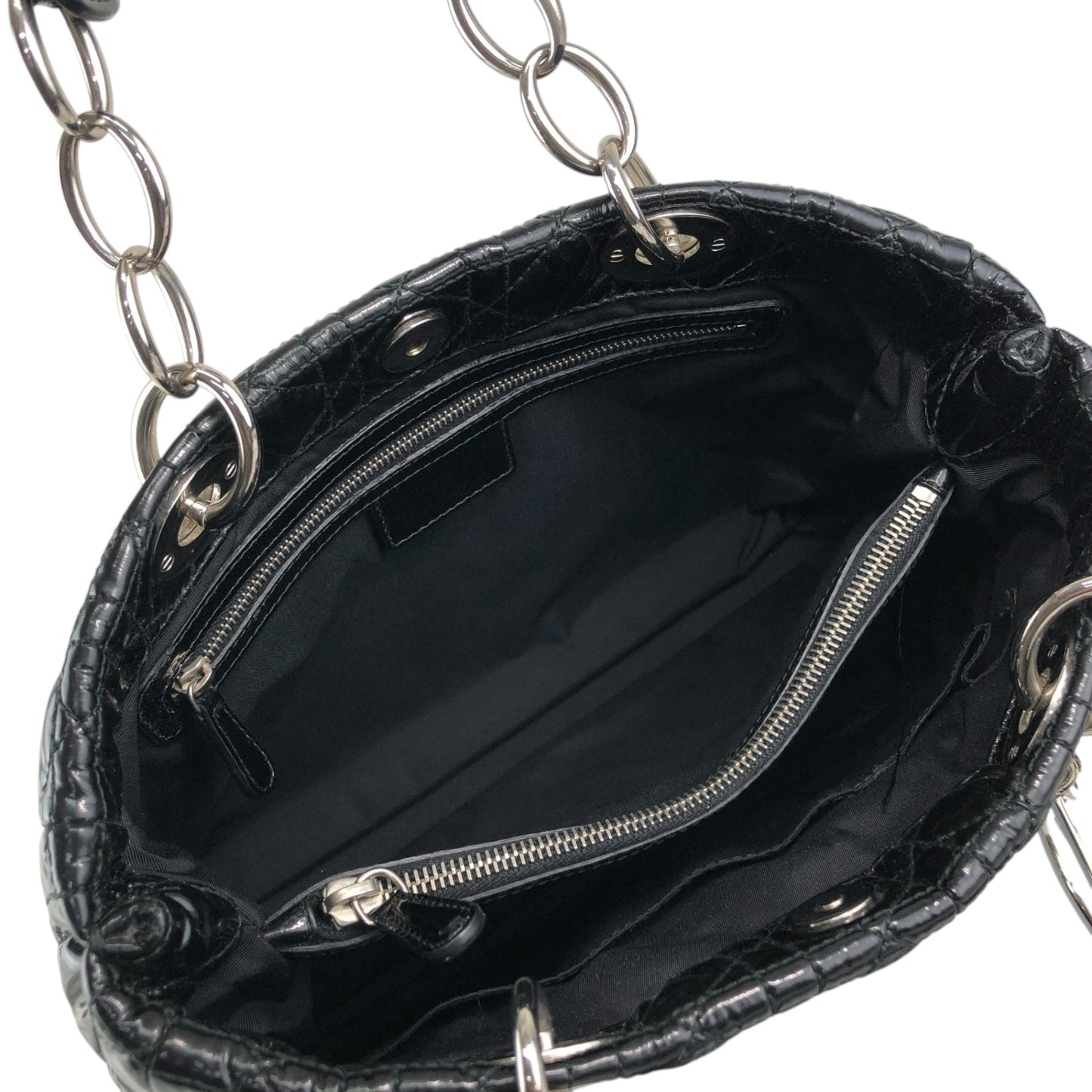 Christian Dior  Cannage Chain Handbag Black Vintage dthmxy