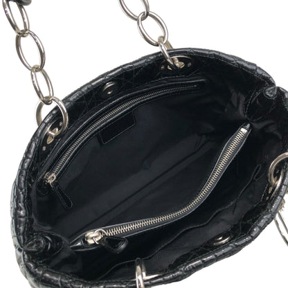 Christian Dior  Cannage Chain Handbag Black Vintage dthmxy
