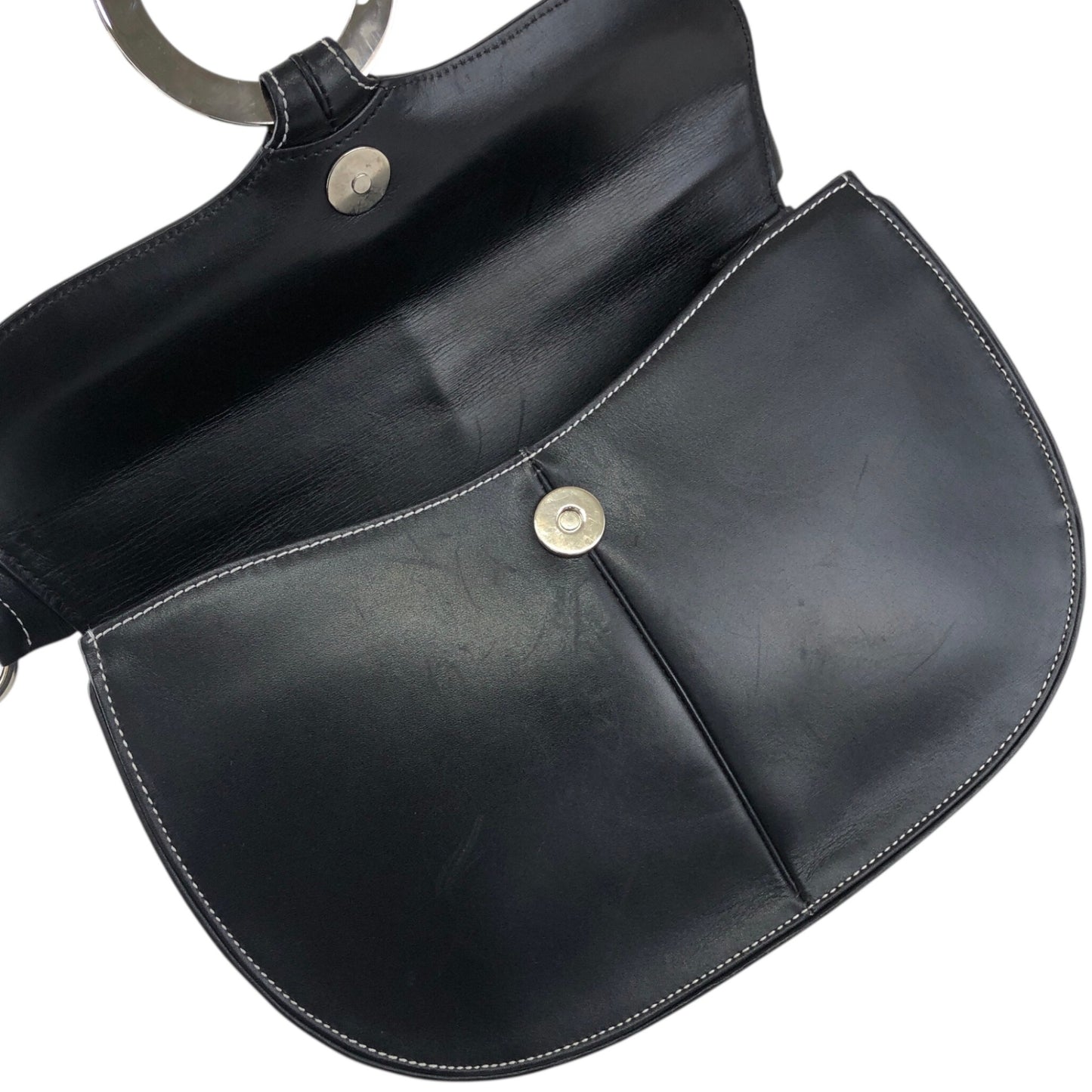 LOEWE Logo Shoulder bag Black Vintage sy8ch6