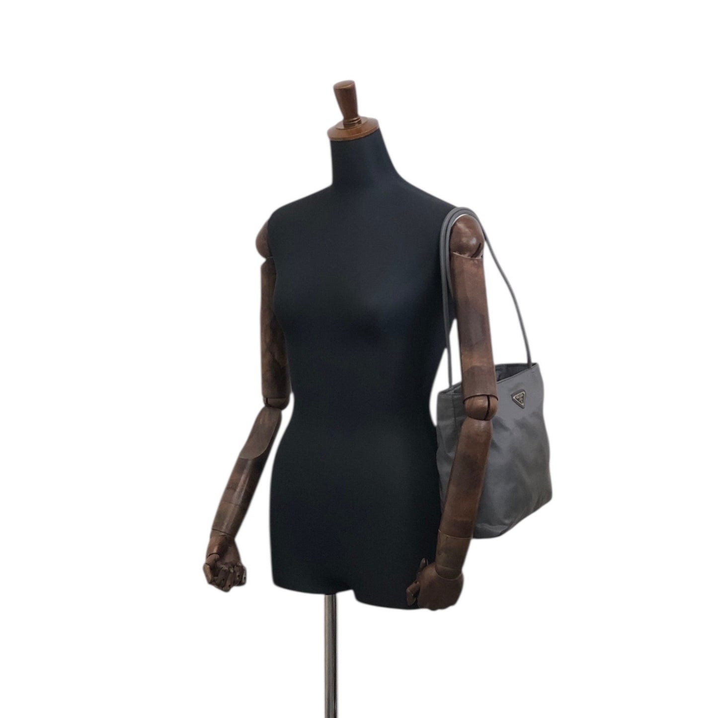 PRADA Tessuto Triangle logo Totebag Gray Vintage nfpiaw