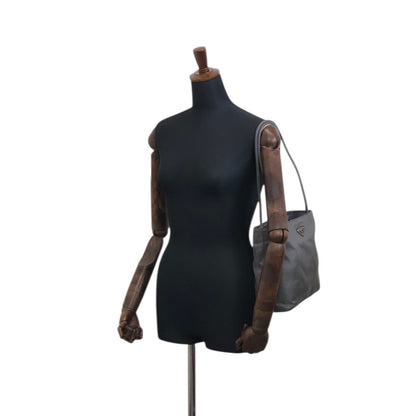 PRADA Tessuto Triangle logo Totebag Gray Vintage nfpiaw