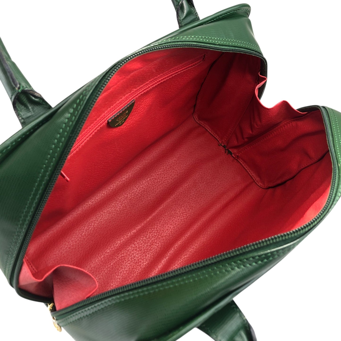 CELINE Circle Logo Two-way Handbag Shoulder bag Green Vintage 25jwbg