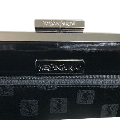 Yves Saint Laurent Metal Clasp Handbag Black Vintage km5h88