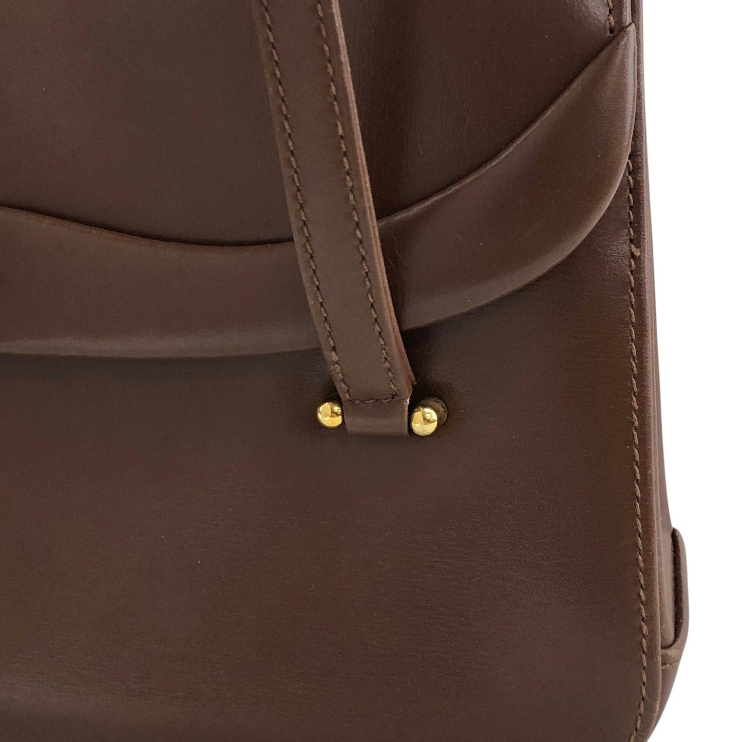GUCCI GG Flap Handbag Brown Vintage auy3z2