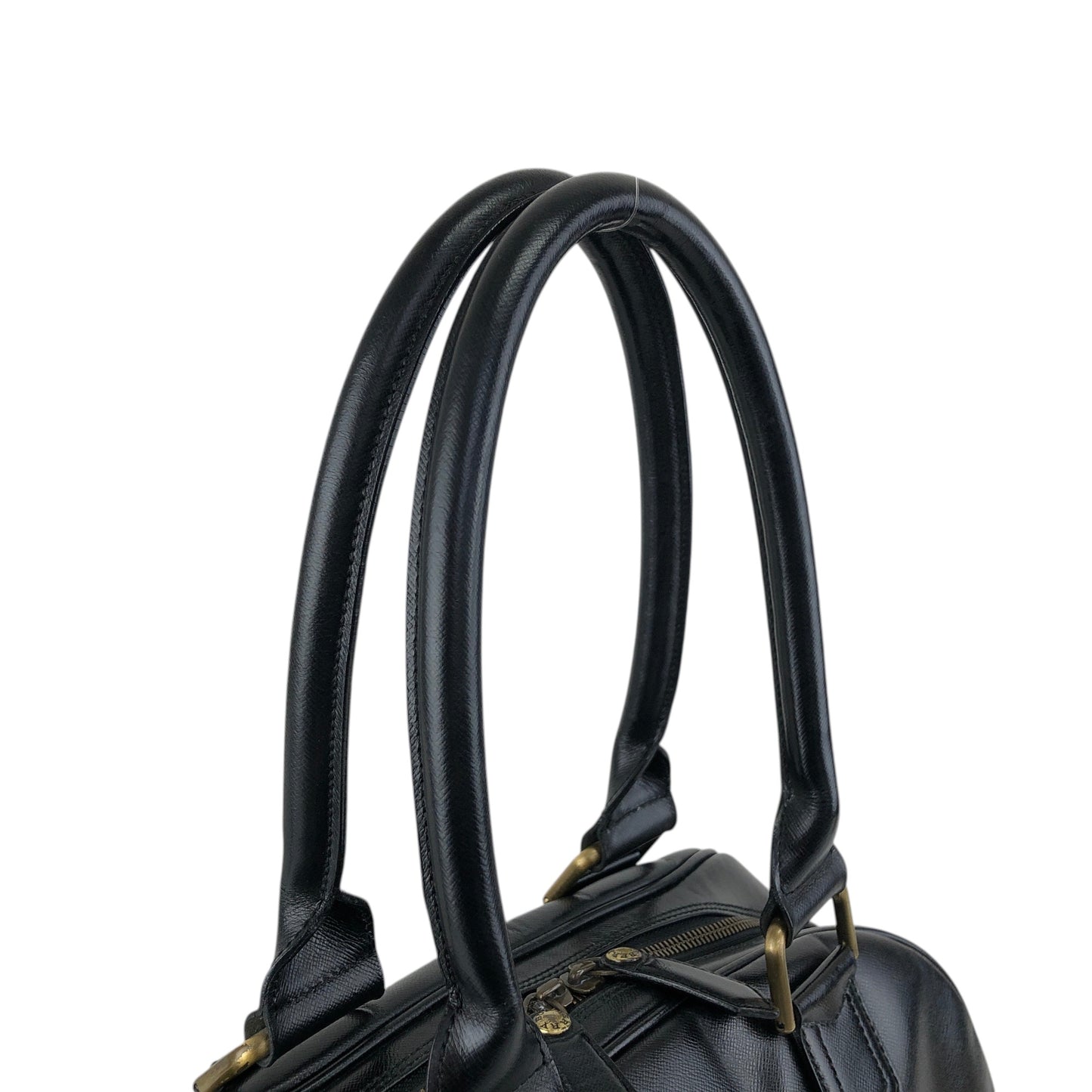 BURBERRY Logo Small Boston bag Handbag Black Vintage djr8rb