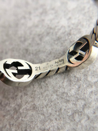 GUCCI Interlocking SILVER925 Ring Silver Vintage 3fubvp