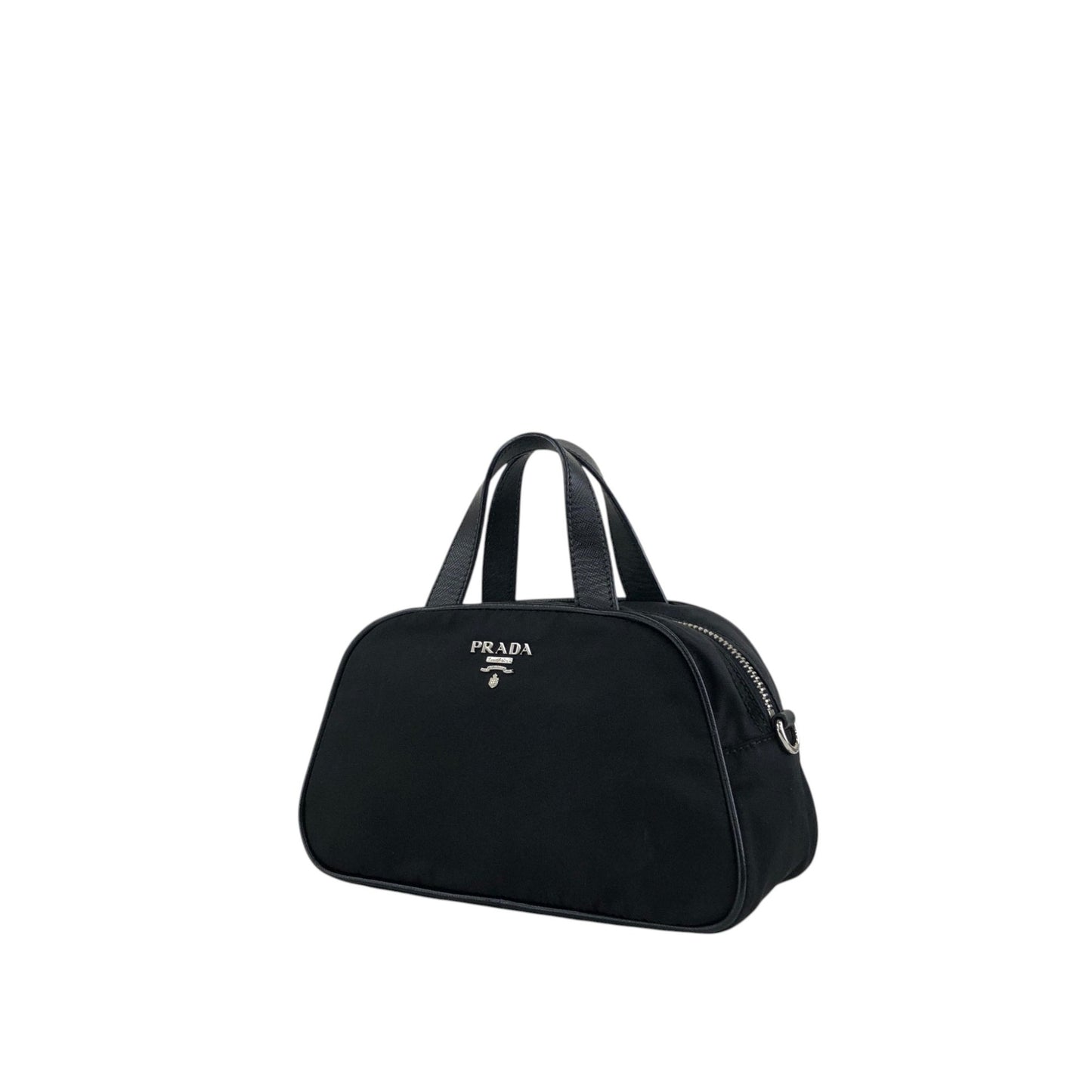 PRADA Logo Small Handbag Black Vintage zh3ngc