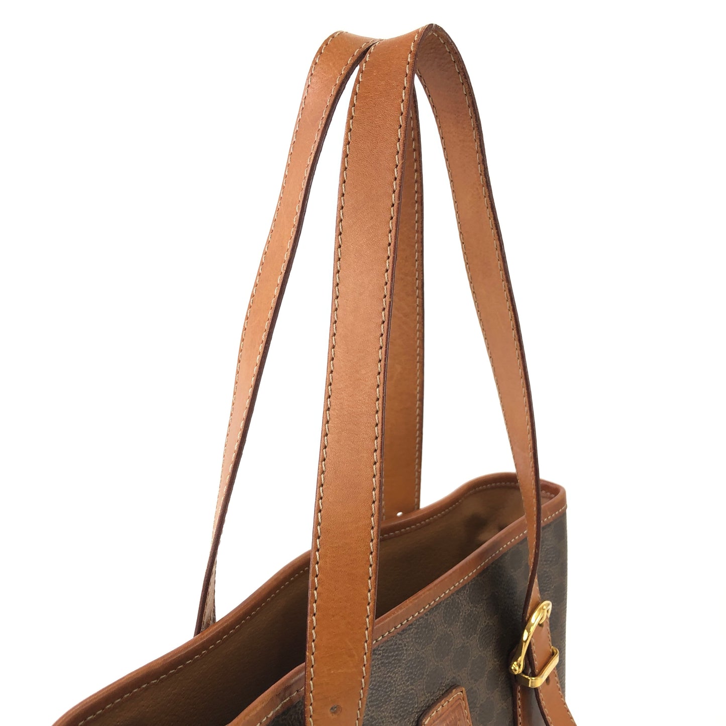 CELINE Macadam Blason Leather Totebag Brown Vintage 8dkvx4