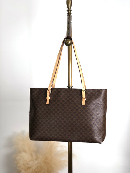 CELINE Macadam Handbag Totebag Brown Vintage 37xgc6
