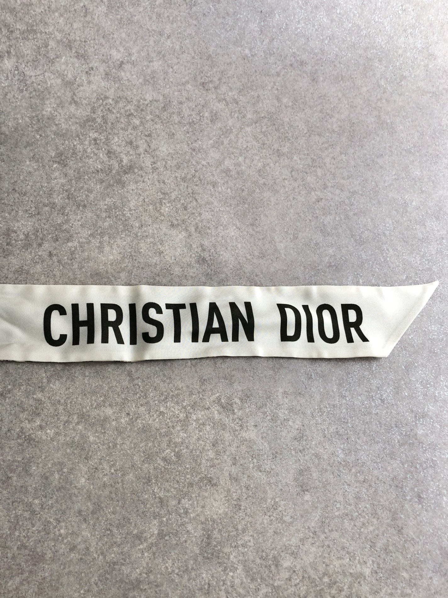 Christian Dior Logo Silk Scarf White Vintage tg52bh