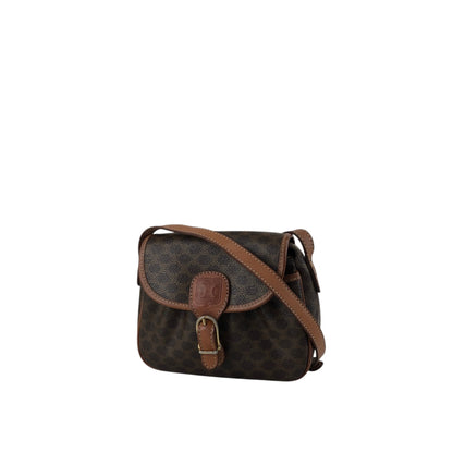 CELINE Macadam Front Buckle Shoulder bag Brown Vintage hkdpre