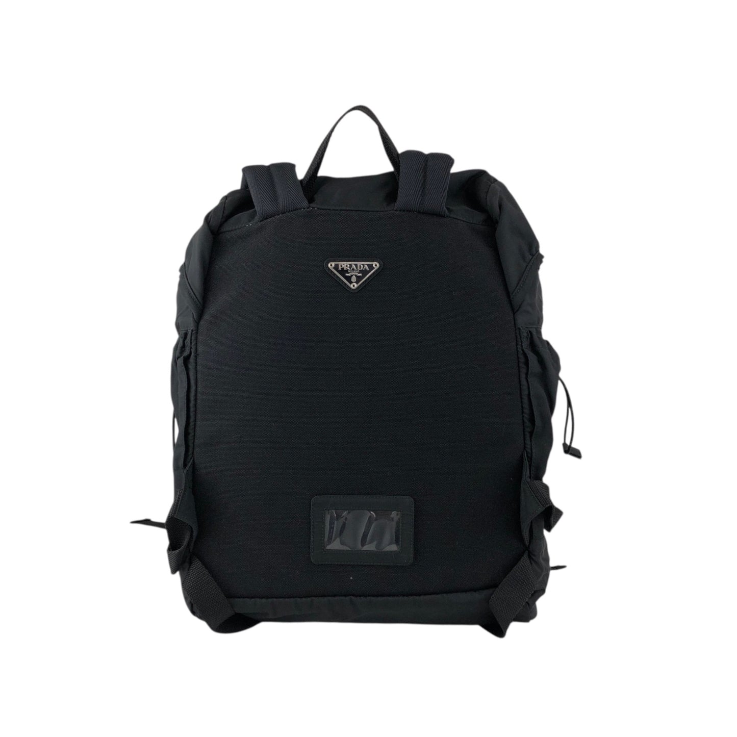 PRADA Tessuto Triangle Logo Backpack Black Vintage 6bctx4