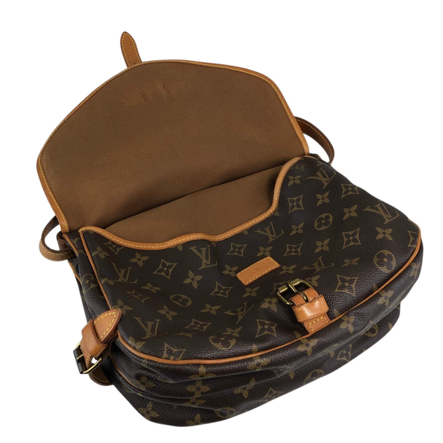 LOUIS VUITTON Monogram Shoulder bag Brown Vintage 27my8c