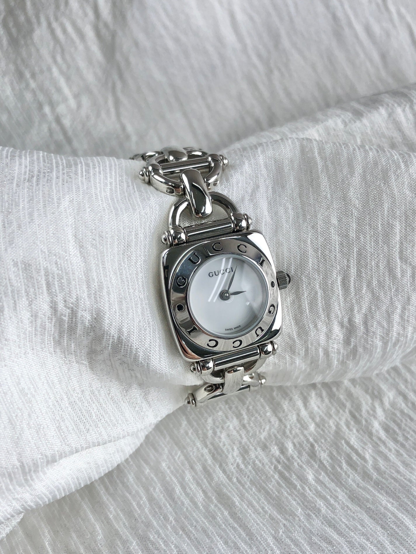 GUCCI Horse Bit Quartz Watch Silver 6400L Vintage 4rd3fu