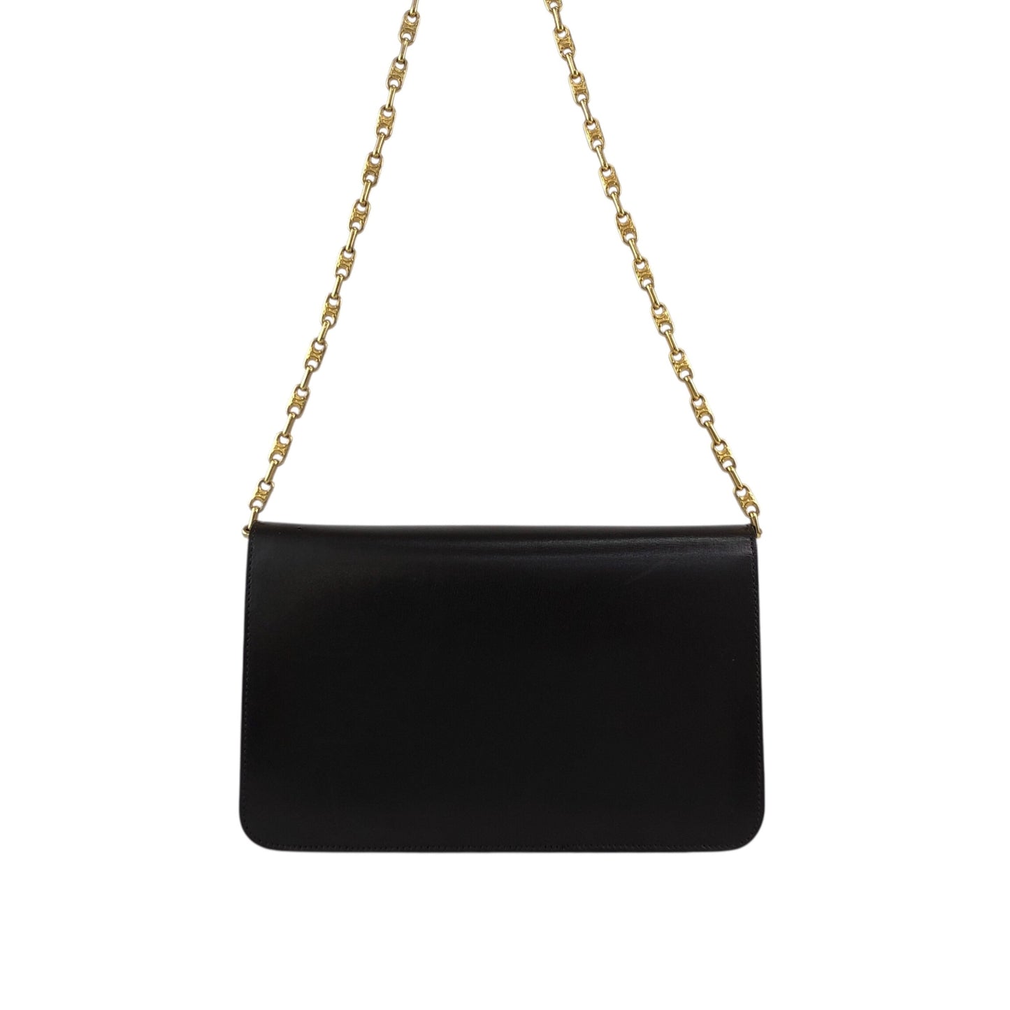 CELINE Blason Chain Shoulder bag Brown Vintage 5dcbrt