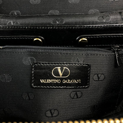 VALENTINO GARAVANI Logo Charm Two-way Handbag Shoulder bag Black Vintage 58zrvp