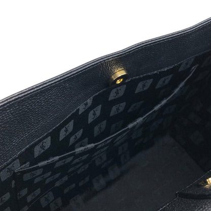 Yves Saint Laurent YSL Logo Top Handle Handbag Black Vintage heismg